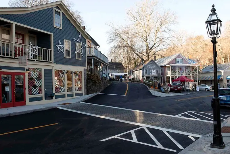 Downtown Chester, Connecticut, with local storefronts and a village street
