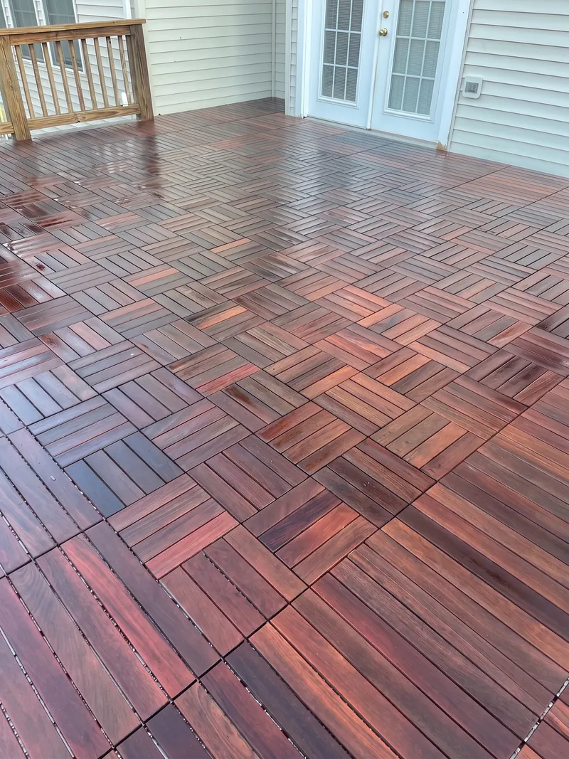 Ipe wood deck after cleaning in Madison, Connecticut